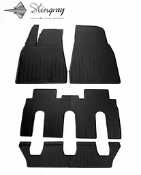 Автомобільні килимки (6 шт) для Tesla Model X (7 Seats) 2015-