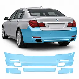 Антигравійна захисна бронеплівка за лекалами для BMW 7 Series F01/F02 2008-2015 - задній бампер