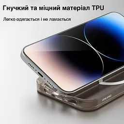 Чохол Vokamo для iPhone 15 з магнітом Glacier чорний матовий - мініатюра 6