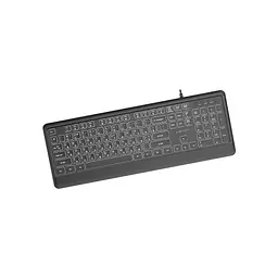 Клавіатура Gembird Slim Multimedia White Backlight USB Black (KB-UML-04-CYRL) - мініатюра 2