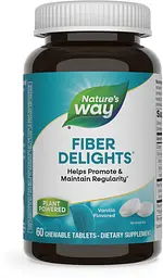 Клітковина, Fiber Delights, зі смаком ванілі, 60 жувальних таблеток Nature's Way vit0003329