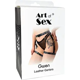 Сексуальні гартери Art of Sex - Gwen із натуральної шкіри, розмір XS-2XL, колір чорний - мініатюра 4