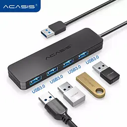 USB hub Acasis AB3-L412 на 4 порти USB 3.0, 120 см (Чорний) - мініатюра 4