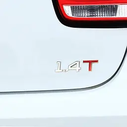 Емблема напис 1.4T 90х25 мм Хром+край на скотчі метал (Завод) - мініатюра 2