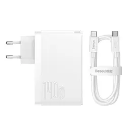 Адаптер - зарядний пристрій Baseus 140W GaN5 Pro Fast Charger + C to C кабель (CCGP100202)