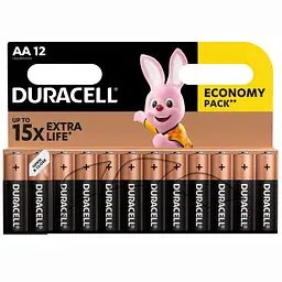 Лужні батарейки пальчикові Duracell 1,5 V АA LR6/MN1500, 12 шт. (706000) - мініатюра 2
