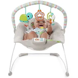 Шезлонг Bright Starts Happy Safari Bouncer сірий (11508) - мініатюра 3