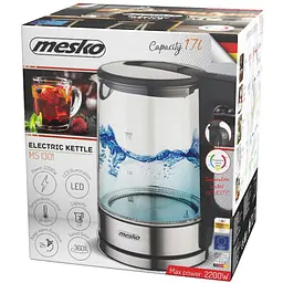 Електрочайник Mesko MS 1301 black 1850-2200 Вт 1.7 л скло встановлення температури - мініатюра 7