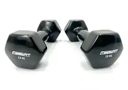 Гантель для фітнесу 3.0 кг EasyFit із вініловим покриттям чорна - мініатюра 2