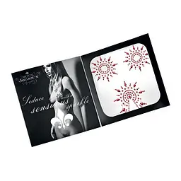 Пестиси Petits Joujoux Gloria set of 3 Red із кристалів, прикраса на груди та вульву (червоний) - мініатюра 3