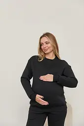 Теплий світшот для майбутніх мам та годування груддю Berlin XXL-3XL (50-52) Lullababe Чорний - мініатюра 3