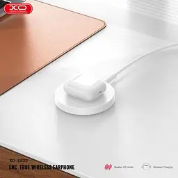 Навушники бездротові XO ES23 bluetooth headset ( with wireless charging function) білі - мініатюра 3