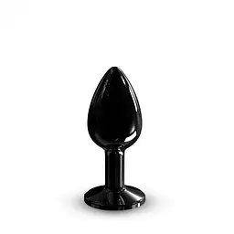 Металева анальна пробка з прикрасою у вигляді кристала Dorcel - Diamond Plug, чорна S