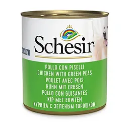Натуральний вологий корм Schesir Chicken With Peas Шезір курка з горошком консерви в желе для собак 285 г (280312)