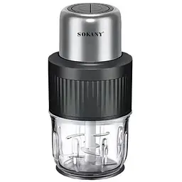 Подрібнювач Sokany SK-YM-7032 набір з 2-х чоппер м'ясорубка 3 л і 0.5 л 800 Вт чорний - мініатюра 2