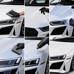 Антигравійна захисна бронеплівка за лекалами для Audi R8 4S 2015-2024 - нижня зона кузова - мініатюра 3