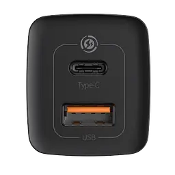 Сетевое зарядное устройство для Baseus GaN2 Lite 2 порта, USB + Type-C 65W Черный (CCGAN2L-B01) - миниатюра 2