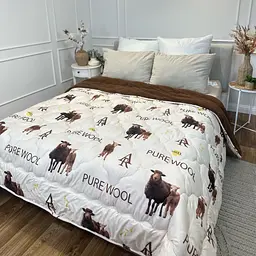 Одеяло евро открытое двустороннее из шерсти Arda Pure Wool 21447 195х215 см шоколадное