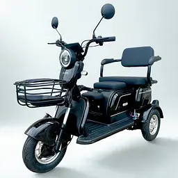 Електроскутер триколісний EVOBIKE Luna TRIO PRO 1200W 60V 20Ah (2026) зі знімним графеновим акумулятором та пасажирським сидінням | Чорний - мініатюра 2