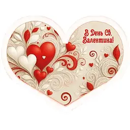 Валентинка подвійна ЕТЮД "В День Св.Валентина" 8,4х5см 10шт/уп МТ-029у