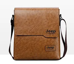 Сумка чоловіча через плече планшет Світло-коричнева Jeep (225СК) - мініатюра 9
