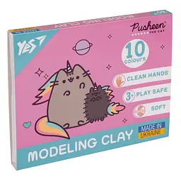 Пластилін YES Pusheen 10 кольорів 200 г (540663)