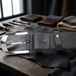 Класичний брючний пояс для чоловіків із натуральної шкіри Grande Pelle 11680 чорний 120 см - мініатюра 3