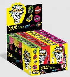 Кислі цукерки-драже Brain Blasterz Sour Candy Bitz Lemon Raspberry 45г - мініатюра 5