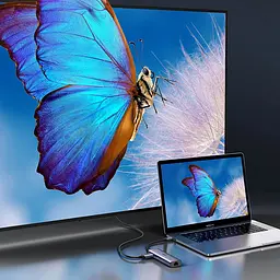 Док-станція USB3.1 Type-C --> HDMI 4K60Hz/USB 3.0x2/RJ45/SD/TF/PD 100W Ugreen CM512 Сіра - мініатюра 5