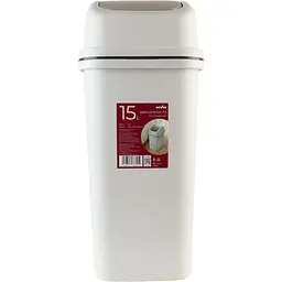 Відро для сміття MBM My Home з кришкою 15 л сіре (BIN-12 15L GRAY)