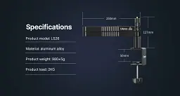 Пантограф для мікрофона Ulanzi LS26 Low Profile Microphone Arm [86252] - мініатюра 6
