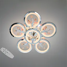 Стельовий LED-світильник «Квіткове сяйво» Diasha 8135/5+1HR — 95 Вт, диммер, пульт, 6 світлових кілець