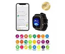 Дитячий смарт-годинник Amigo GO005 4G WIFI Thermometer чорний - мініатюра 9