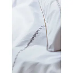 Комплект постільної білизни Ecotton Premium євро перкаль вишивка з кантом кольору капучино (25138) - мініатюра 10