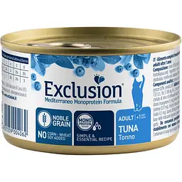 Вологий корм для котів Exclusion Mediterraneo Monoprotein Adult із тунцем 85 г