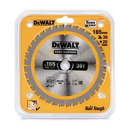 Диск пиляльний DeWALT CONSTRUCTION 165 х 20 мм, 36 z (ATB), 20 градусів (DT1950) - мініатюра 2