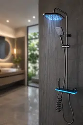 Душ / змішувач Faucet (CRH-8921 багатофункціональний з LED ГІДРОЕНЕРГЕТИКОЮ метал / Душова система з верхнім та ручним душем / Душова система для ванни