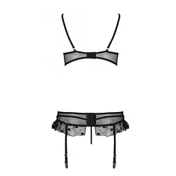Сексуальний комплект з поясом для панчіх Passion LOVELIA SET XXL/XXXL, black - мініатюра 6