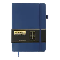 Блокнот діловий Buromax Logo2U Brief А5 96 арк. в клітинку обкладинка зі штучної шкіри синій (BM.295104-02) - мініатюра 2