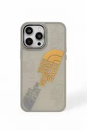 Чохол The North Face для iPhone 15 Pro Max - сірий матовий із принтованим логотипом