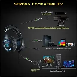 Навушники Onikuma Gaming with LED K1 Pro чорні - мініатюра 6