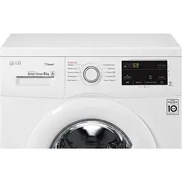 Пральна машина LG з фронтальним завантаженням F4J3TS0W, 8кг, 1400, A+++, Пар, глибина 55см, Дисплей, Інвертор, Білий (F4J3TS0W) - мініатюра 6