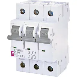 Автоматичний вимикач ETI ETIMAT 6 3p C 20А (6 kA) (2145517)