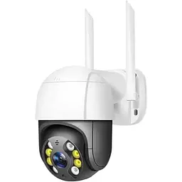 IP камера відеоспостереження RIAS Ai08 Wi-Fi PTZ 3MP вулична з віддаленим доступом White-Black (3_02495)