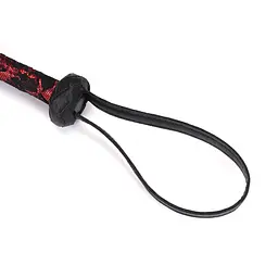 Батіг Liebe Seele Victorian Garden Lace і Vegan Leather Bull Whip 90 см чорний з червоним - мініатюра 4