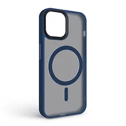 Чехол для Apple iPhone 14, Uniq MagCase, синий, противоударный, панель-накладка с MagSafe, ударопрочный TPU+PC, с магнитом MagSafe, поддержка полноценной беспроводной зарядки, ArmorStandart (ARM75302) - мініатюра 2