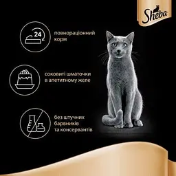 Вологий корм для кішок Sheba cij POU з індичкою в желе 85 г (4770608257231) - мініатюра 6