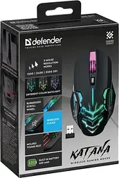 Миша бездротова Katana GM-511, Black, USB адаптер 2.4 ГГц, оптична, 1200-3200 dpi Defender teh0033398 - мініатюра 7