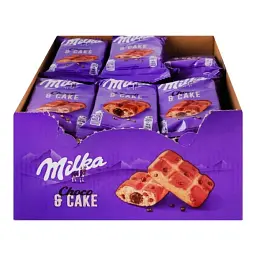 Упаковка бісквітів Milka з шоколадною начинкою 35 г х 24 шт