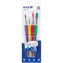 Набір пензлів Kite Creative з грипом синтетика 4 шт. (K-334-1)